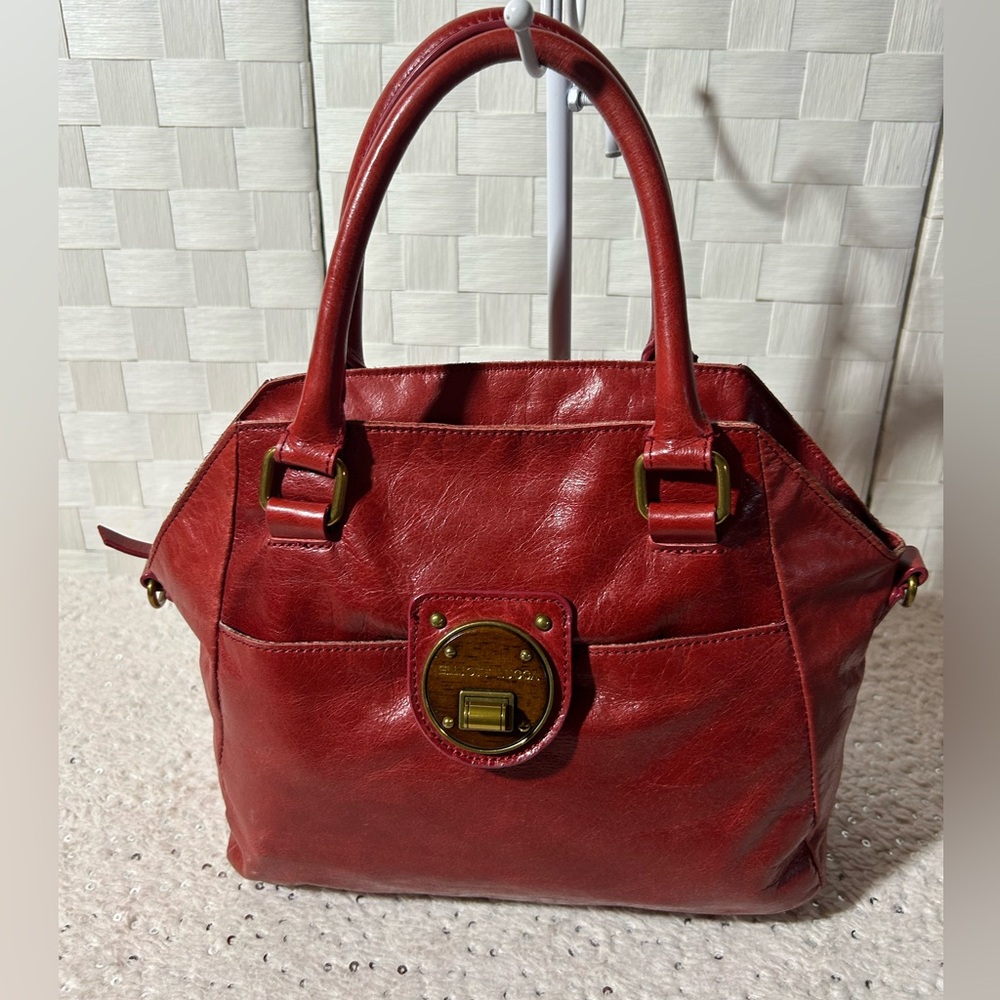 Elliott Luca Red Leather Handbag satchel - Picture 12 of 12